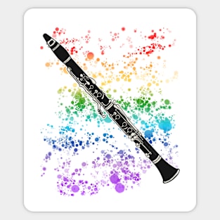 Clarinet Rainbow Colours Clarinetist Woodwind Musician Sticker